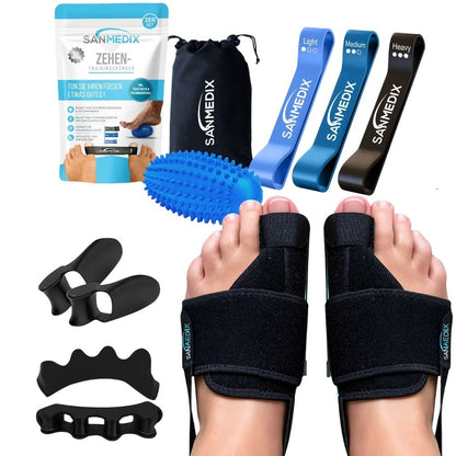 Hallux Valgus Set – Schiene, Zehenspreizer, Trainingsbänder & Massageball