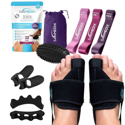 Hallux Valgus Set – Schiene, Zehenspreizer, Trainingsbänder & Massageball