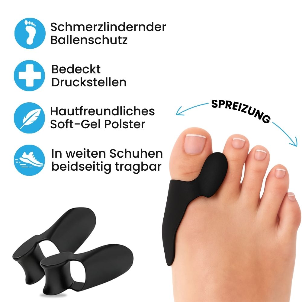 Hallux-Care Komplettset – Schiene, Zehenspreizer, Trainingsband & Fußroller