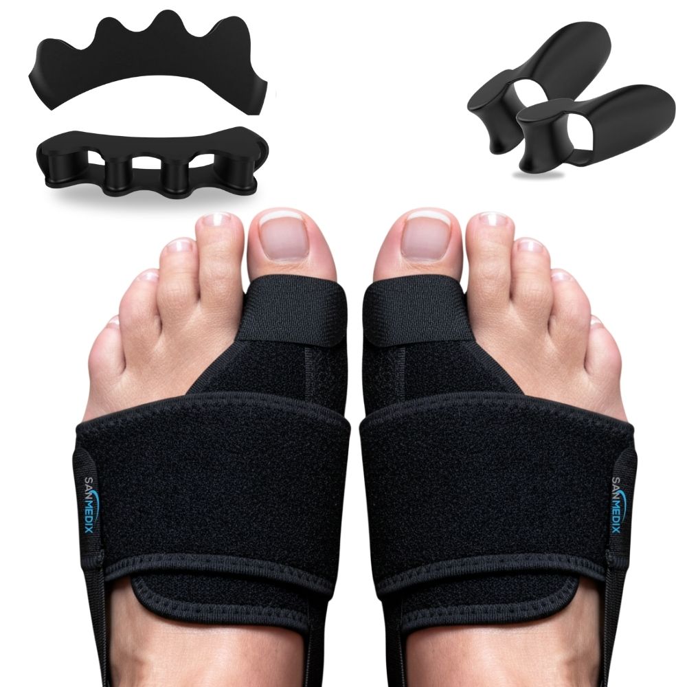 Hallux Valgus Korrektur-Set – Schiene & Zehenspreizer für Tag & Nacht