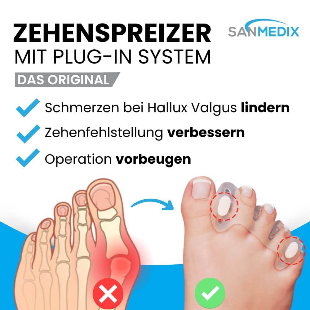 FlexToe - Zehenspreizer mit Plug-In-System – 2 Paar (4 Stück)