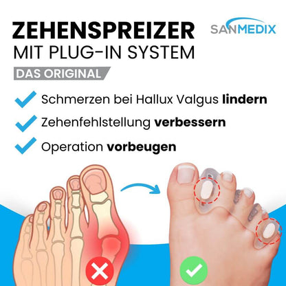 FlexToe - Zehenspreizer mit Plug-In-System – 2 Paar (4 Stück)