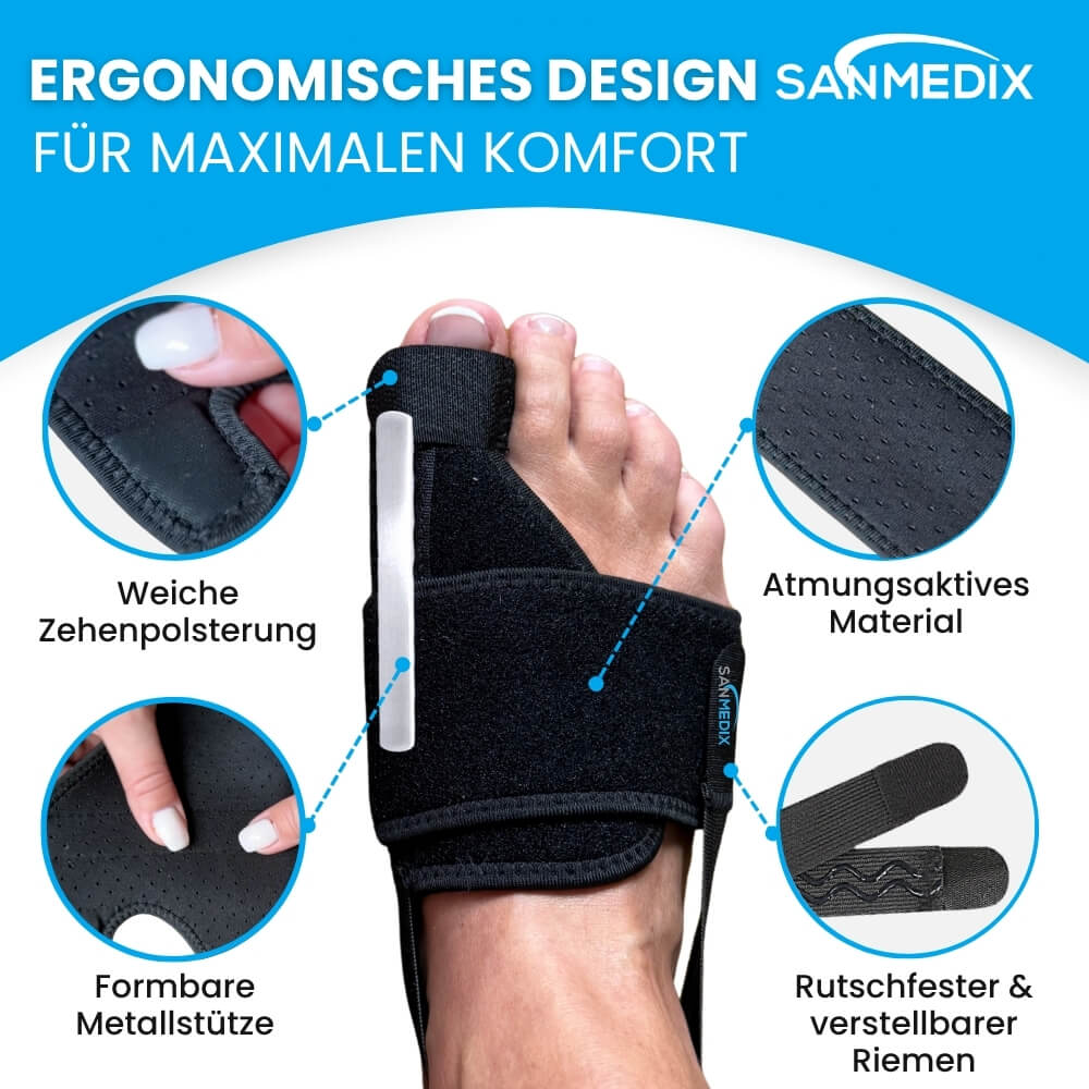 Hallux Valgus Korrekur-Set – Schiene &  Zehenspreizer